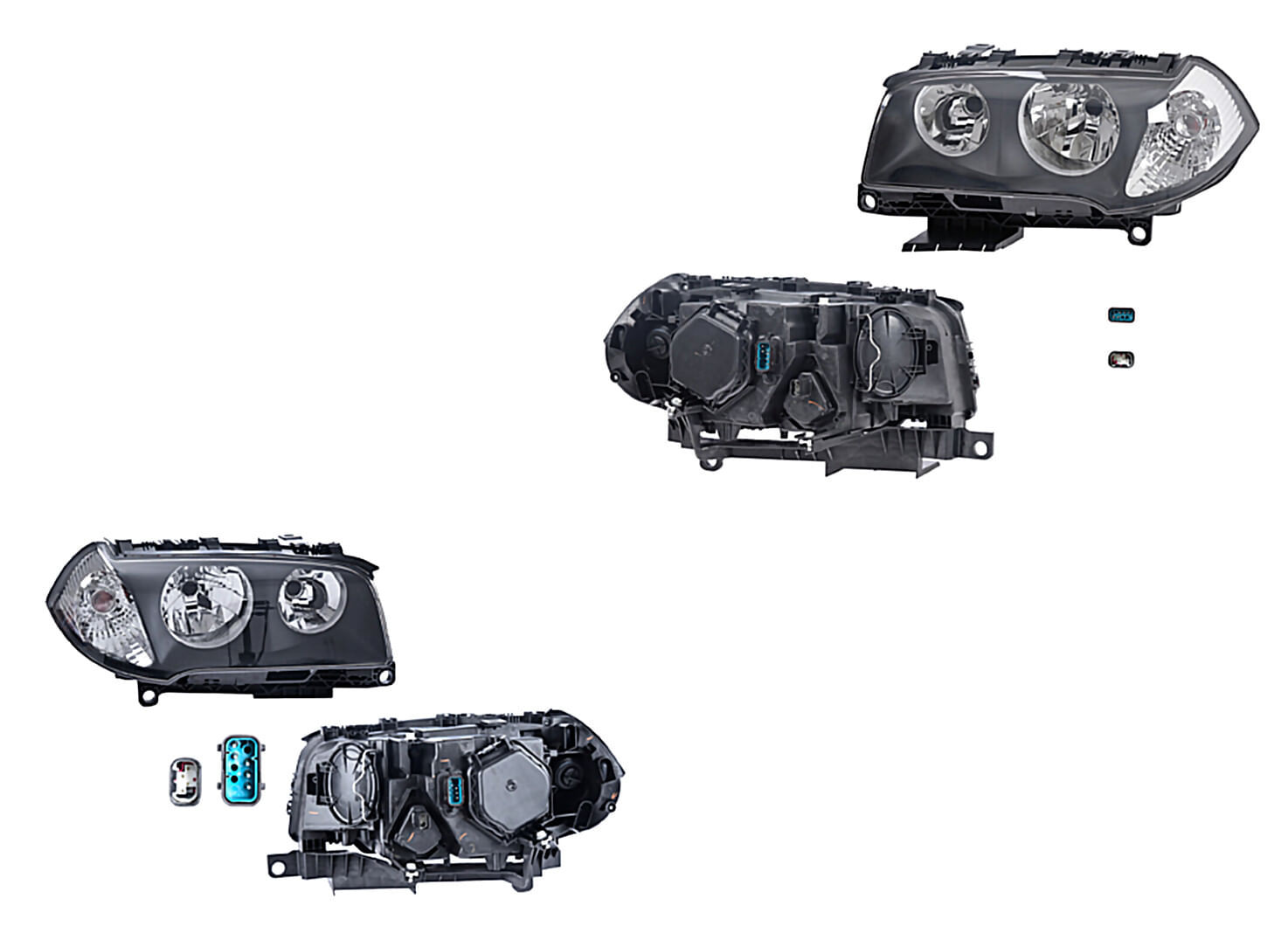 Par De Faros Fondo Negro Eléctrico Con Motor Para Foco Halógeno Sin Foco