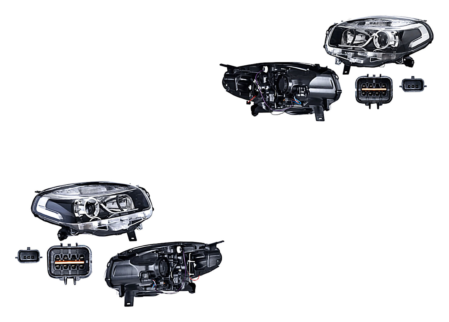 Par De Faros Eléctrico Con Motor Para Foco Halógeno Sin Foco