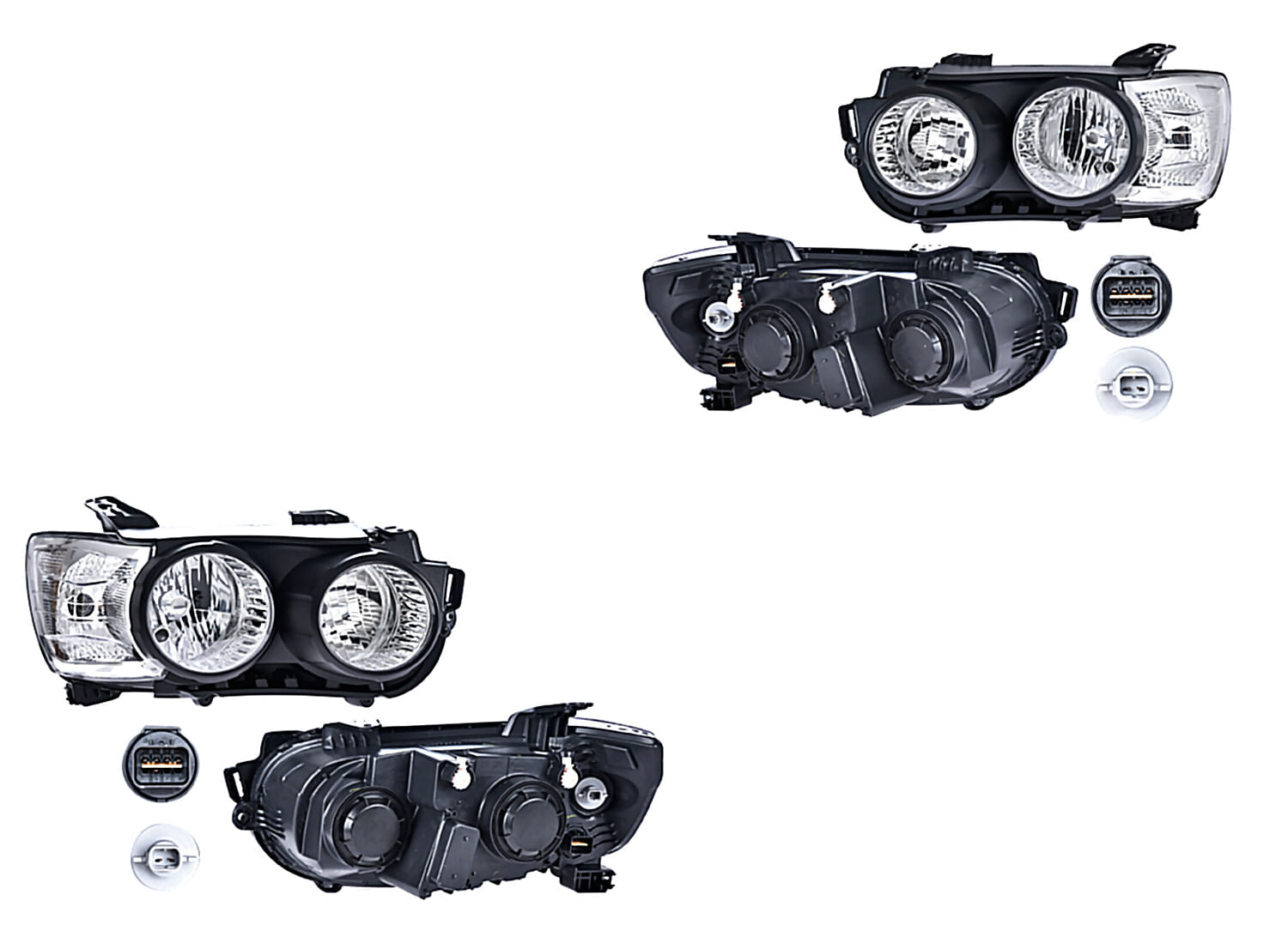 Par De Faros Manual Bisel Negro Para Foco Halógeno Sin Foco Sin Reflejante