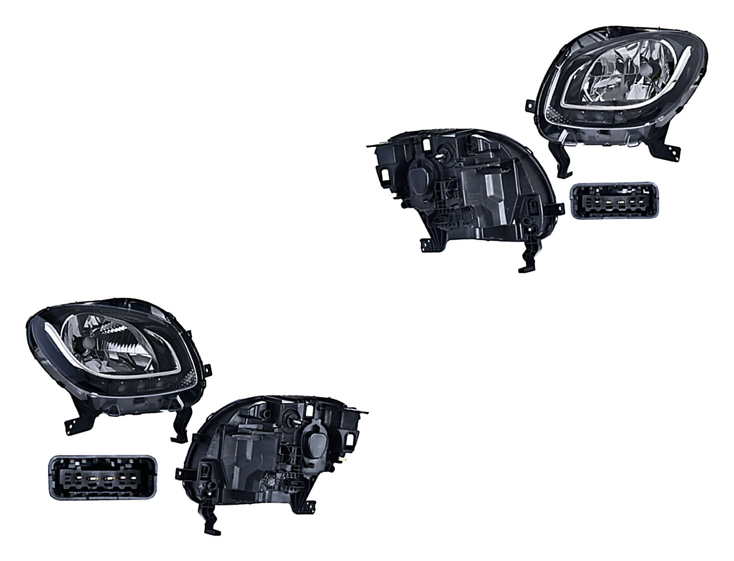 Par De Faros Para Foco Halógeno Con Leds