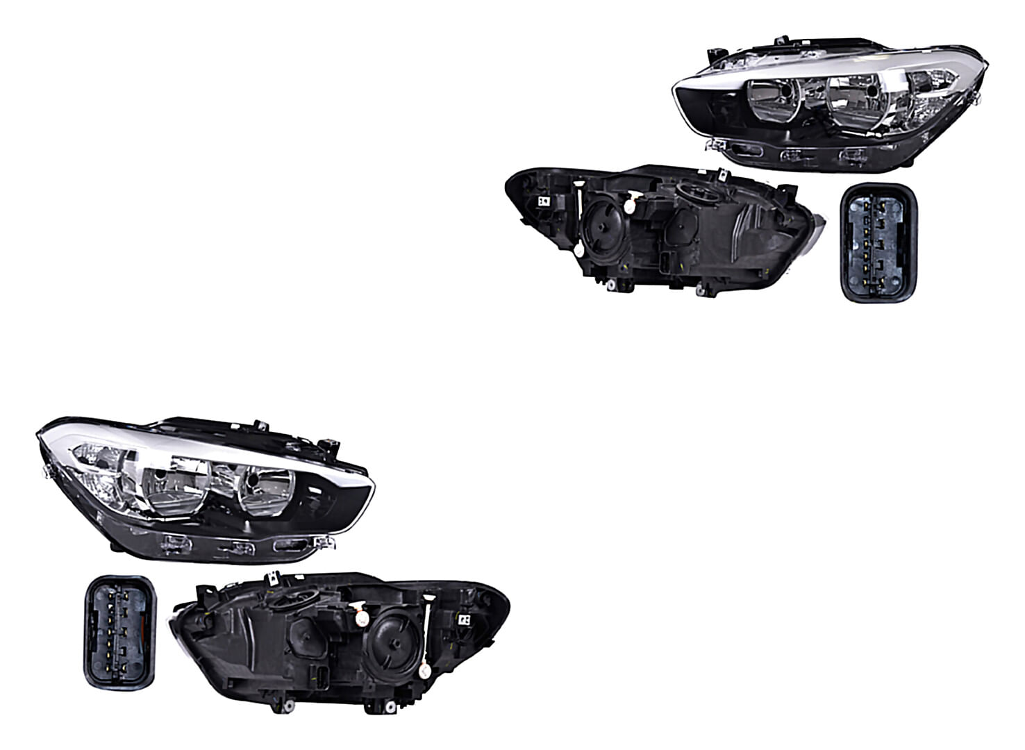 Par De Faros Fondo Negro Eléctrico Con Motor Sin Foco Con Leds