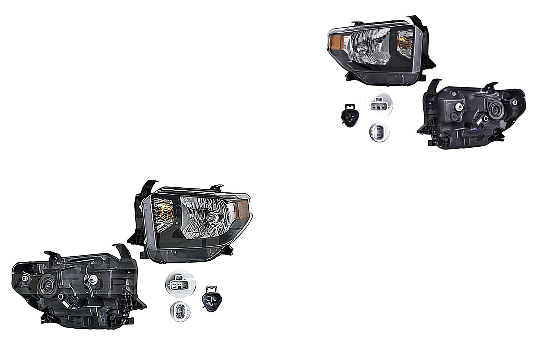 Par De Faros Fondo Negro Con Motor