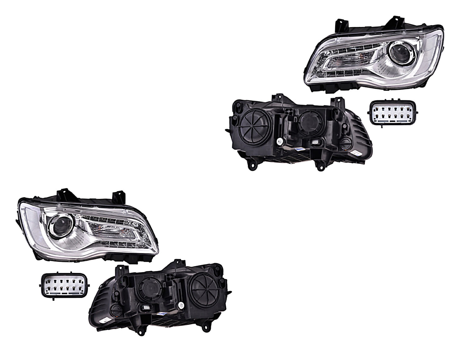 Par De Faros Fondo Cromado