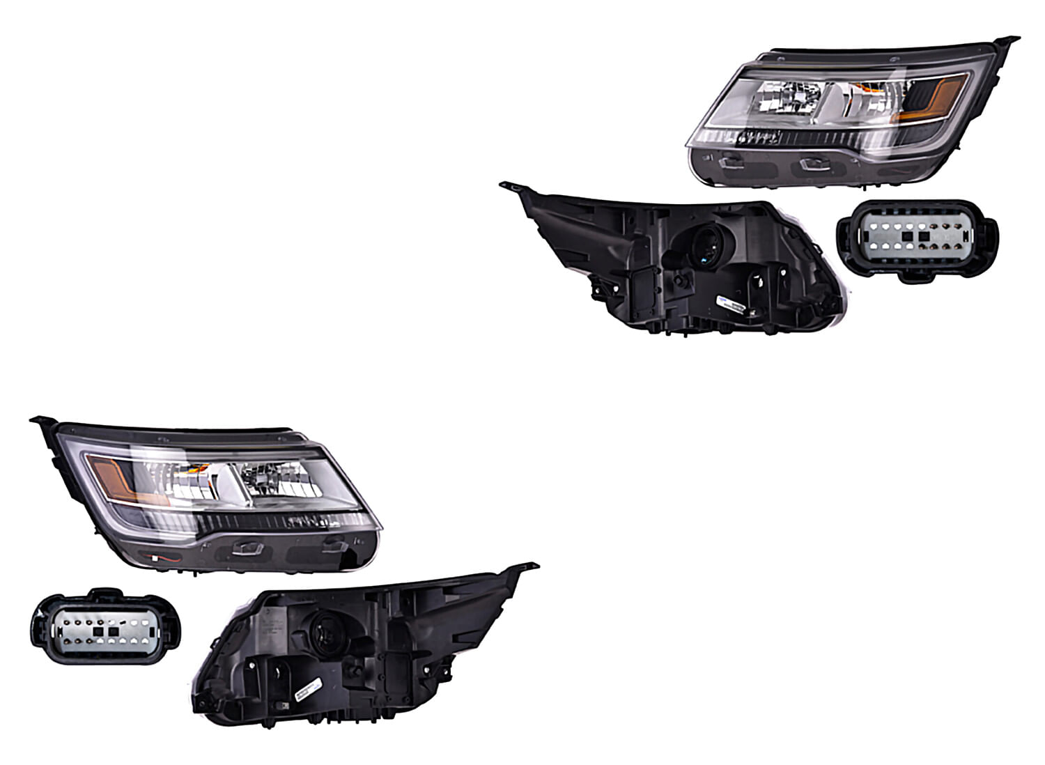 Par De Faros Fondo Cromado Para Foco Xenón Sin Foco Con Luz De Día