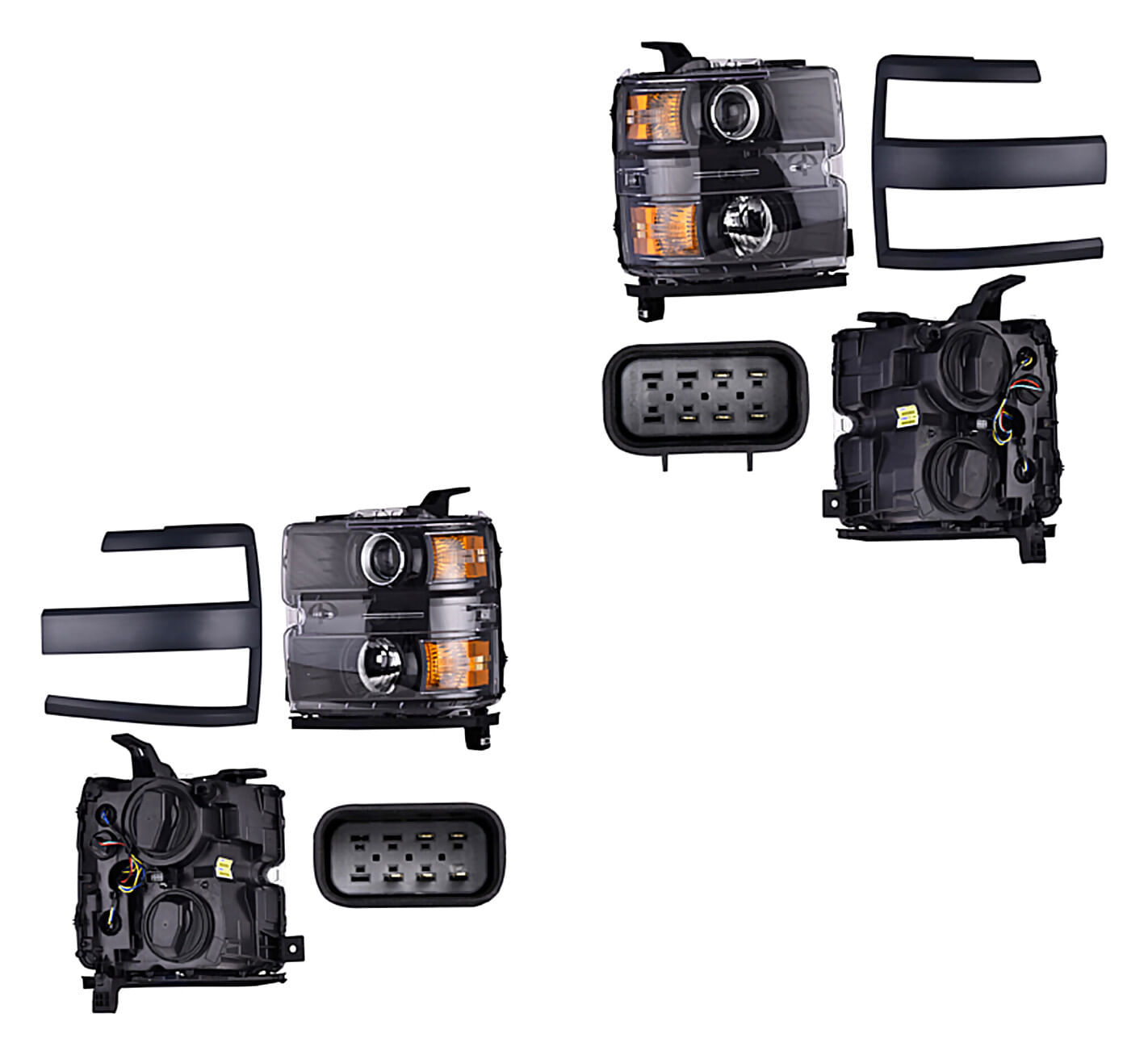 Par De Faros Filo Negro Con Lupa