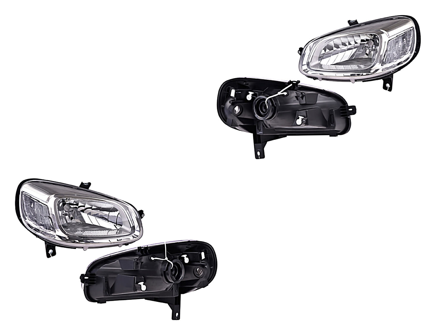Par De Faros Fondo Cromado Manual Sin Foco