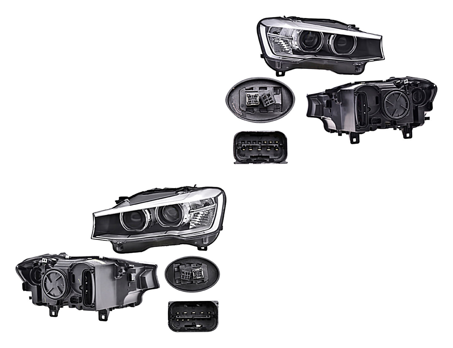 Par De Faros Eléctrico Con Motor Para Foco Xenón Sin Foco Con Leds