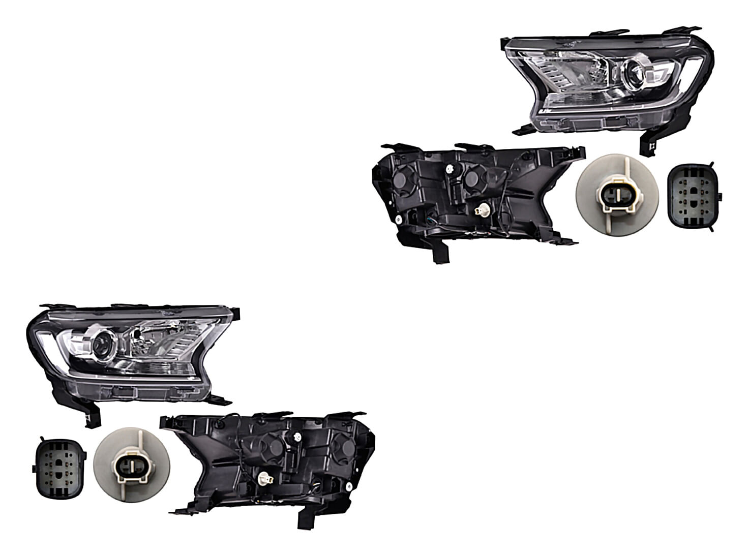 Par De Faros Fondo Negro Manual/Eléctrico Para Foco H11/H15 Sin Foco Con Lupa Con Luz De Día