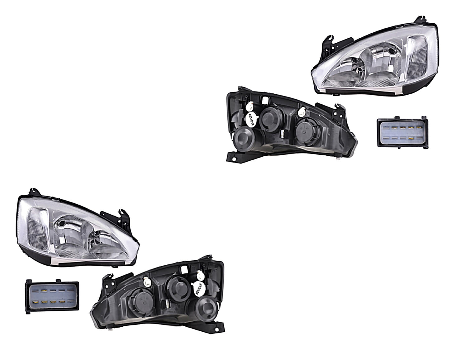 Par De Faros Fondo Cromado Para Foco H1/H7 Sin Foco 10 Pines