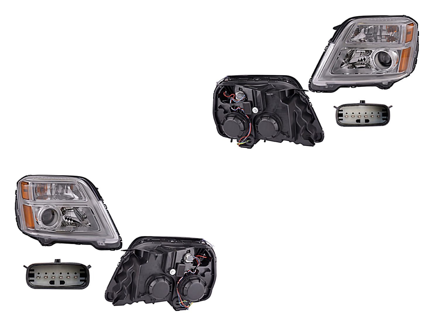 Par De Faros Fondo Cromado Para Foco Halógeno
