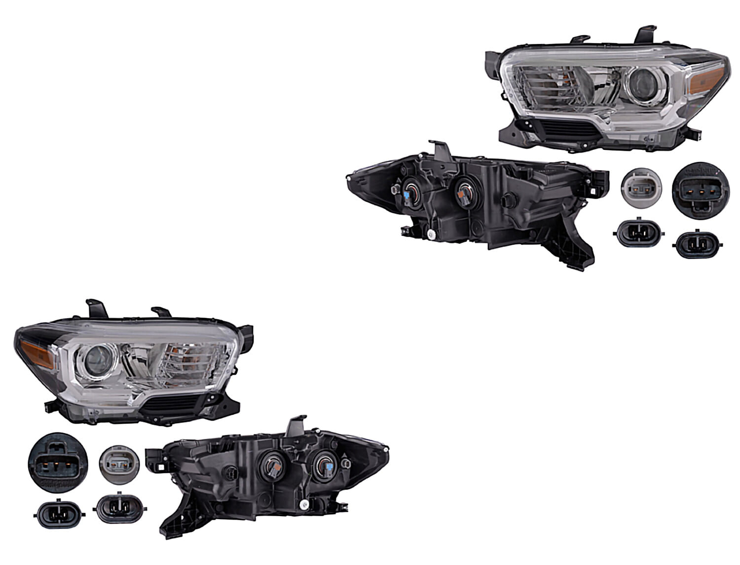 Par De Faros Fondo Negro Sin Luz De Día