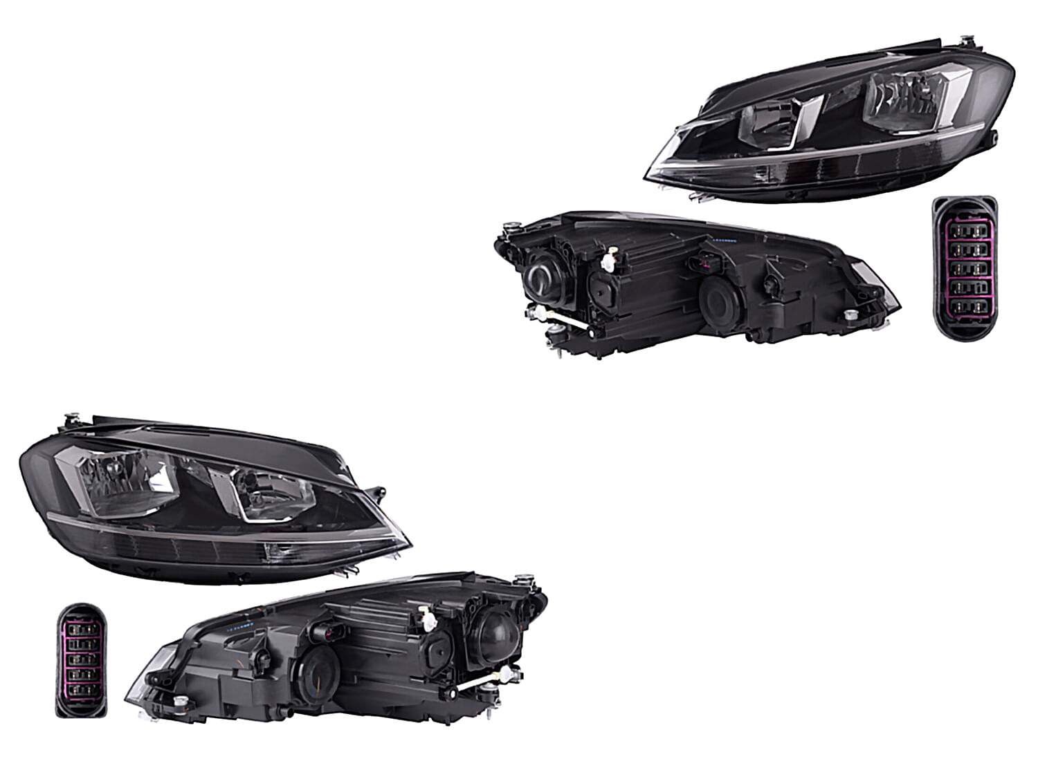 Par De Faros Eléctrico Con Motor Para Foco Halógeno Con Leds