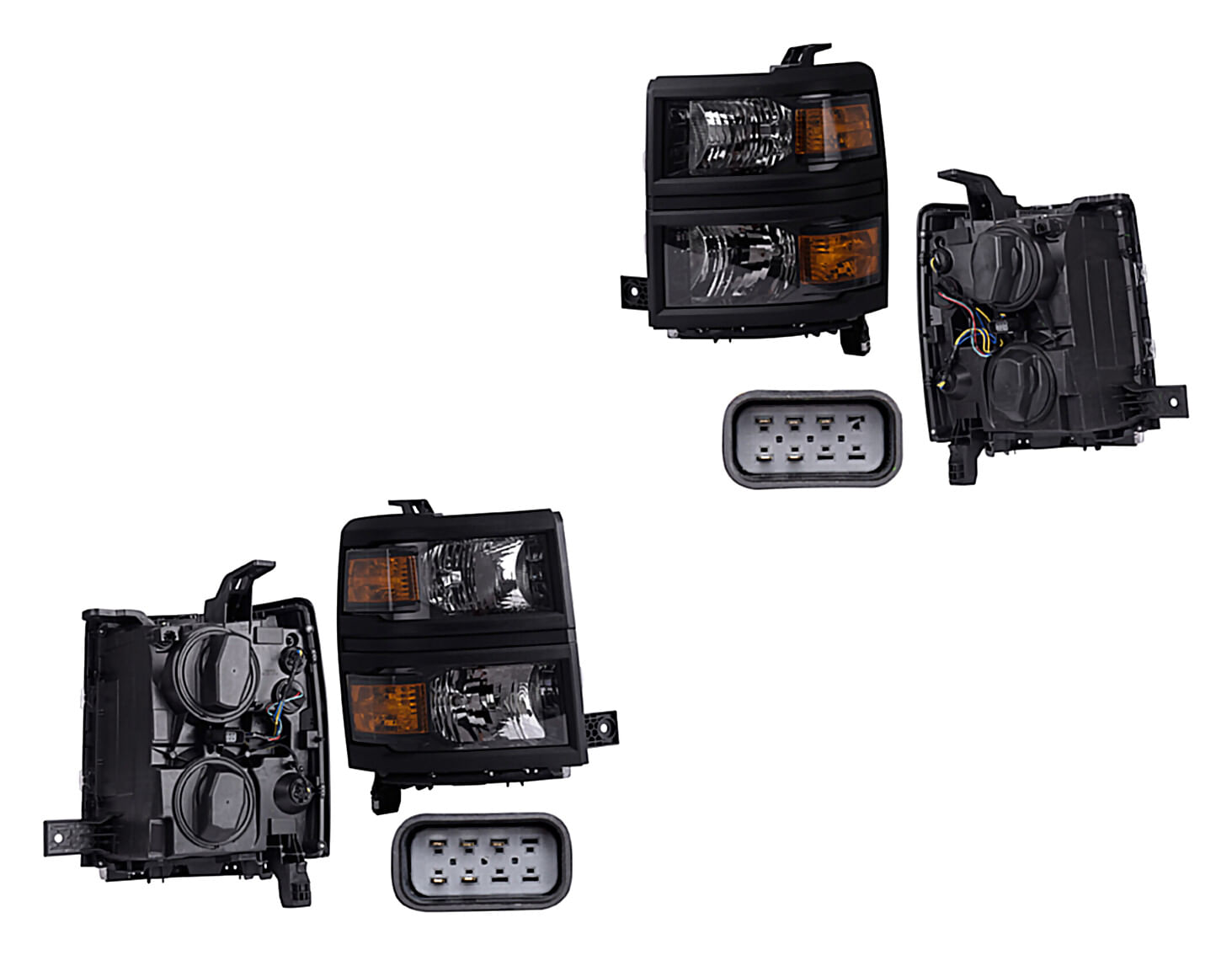 Par De Faros Filo Negro