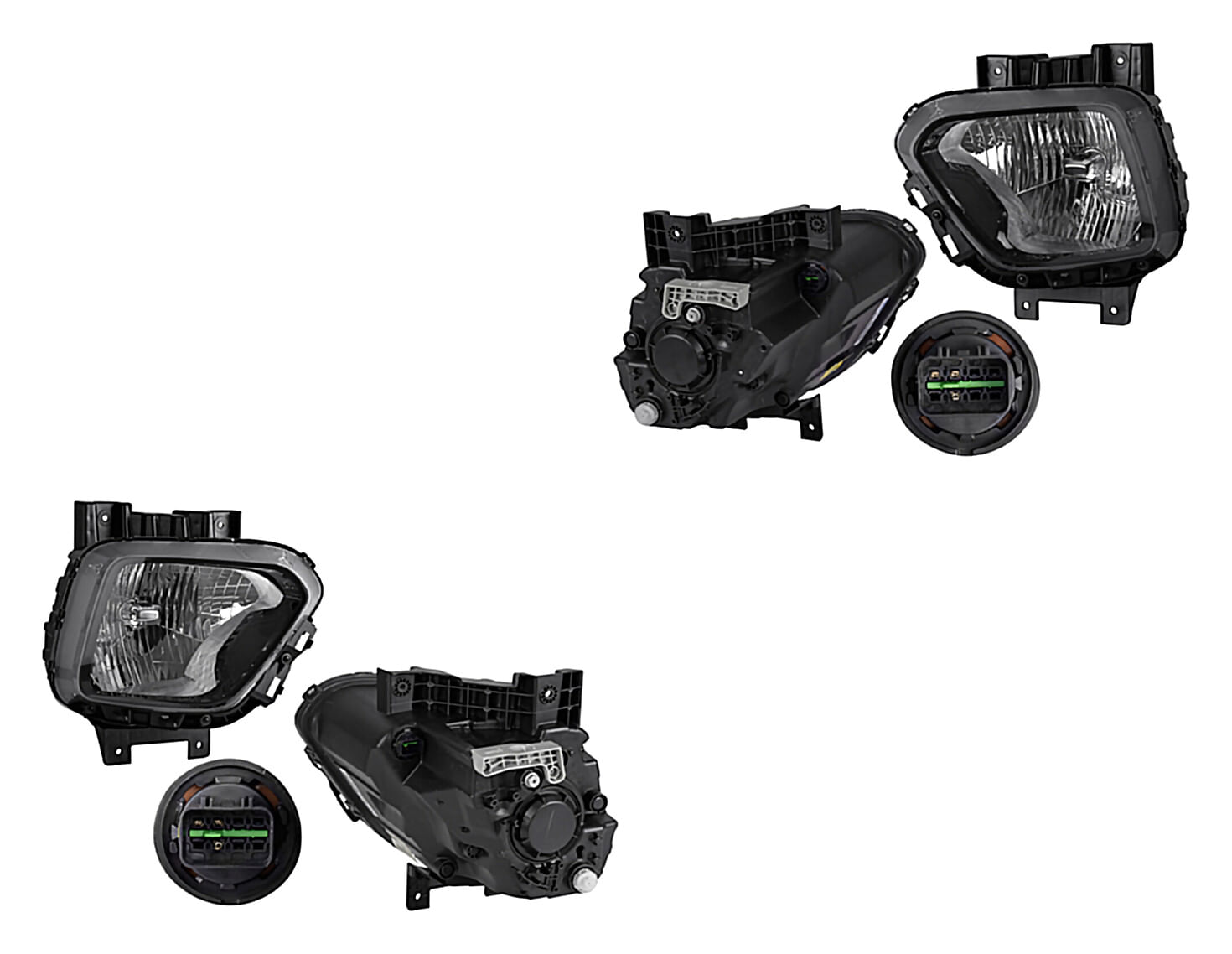 Par De Faros Sin Motor Para Foco Halógeno 3 Pines