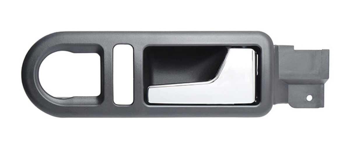 Manija Puerta Interior Delantera Negro/Cromado Con Hoyo Para Seguro Y Control Espejo Lado Pasajero