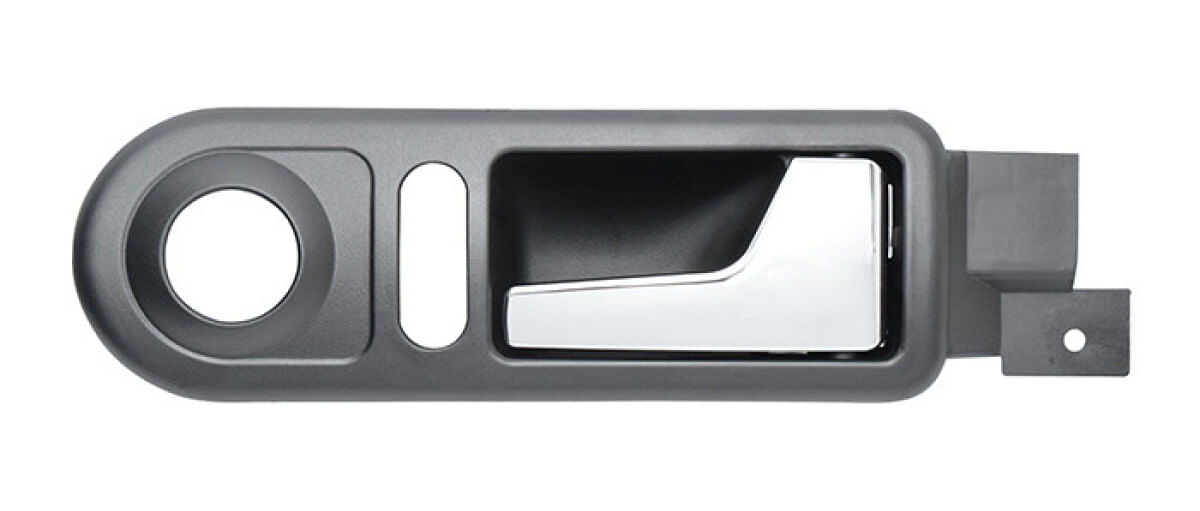Manija Puerta Interior Delantera Negro/Cromado Con Hoyo Para Seguro Y Control Espejo Lado Pasajero