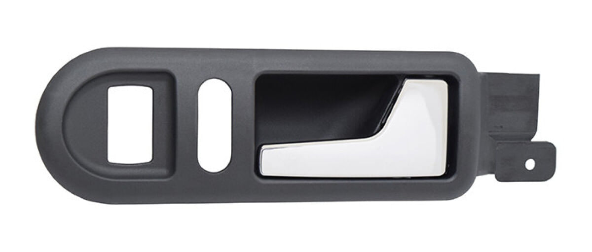 Manija Puerta Interior Delantera Negro/Cromado Con Hoyo Para Seguro Y Cristal Lado Pasajero