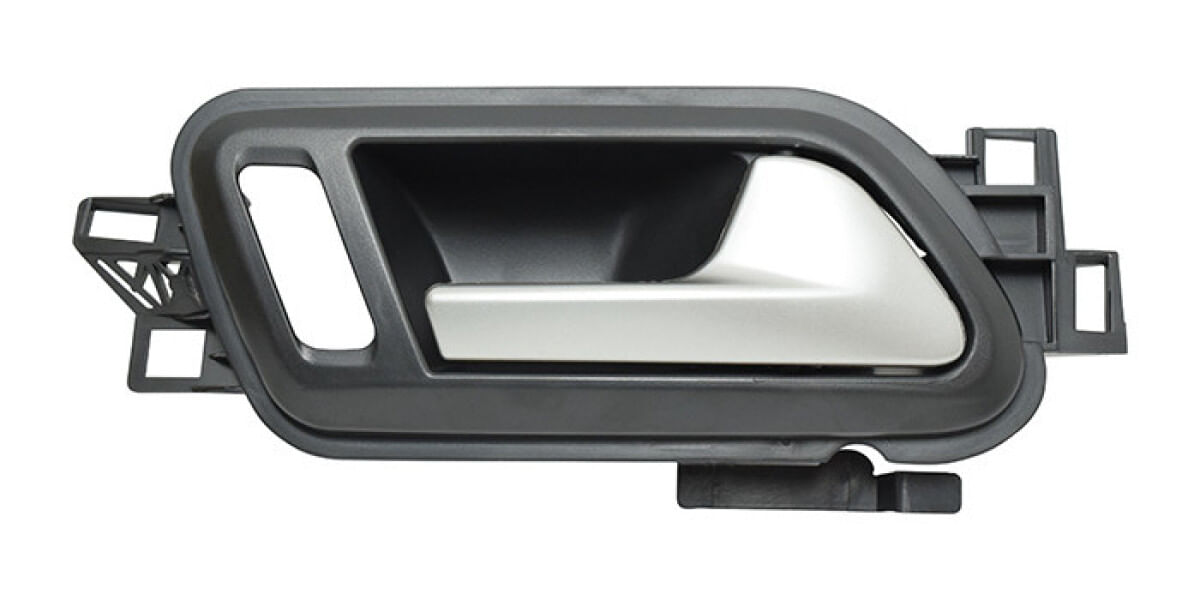 Manija Puerta Interior Delantera O Trasera Negro/Plata Con Hoyo Lado Pasajero