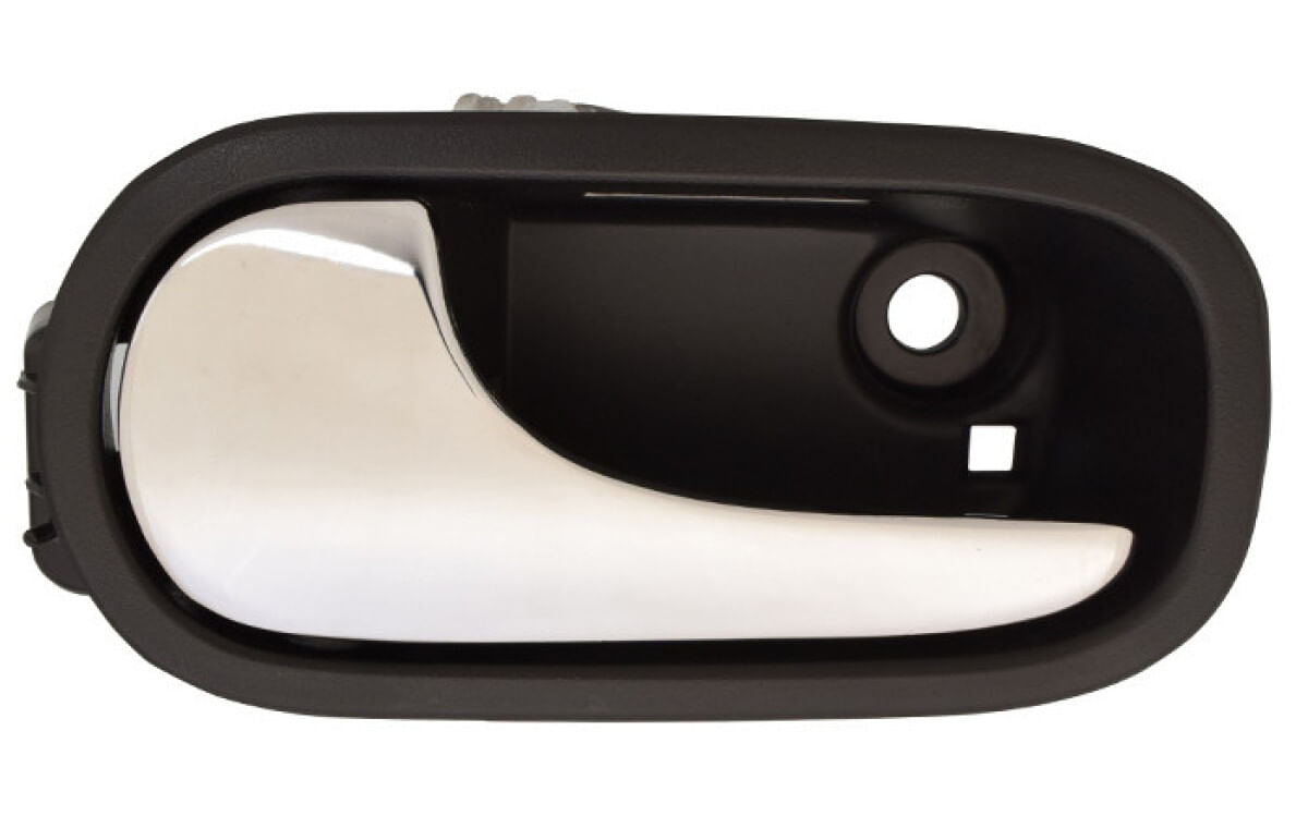 Manija Puerta Interior Delantera Negro/Cromado Con Hoyo Para Luz Led Lado Conductor