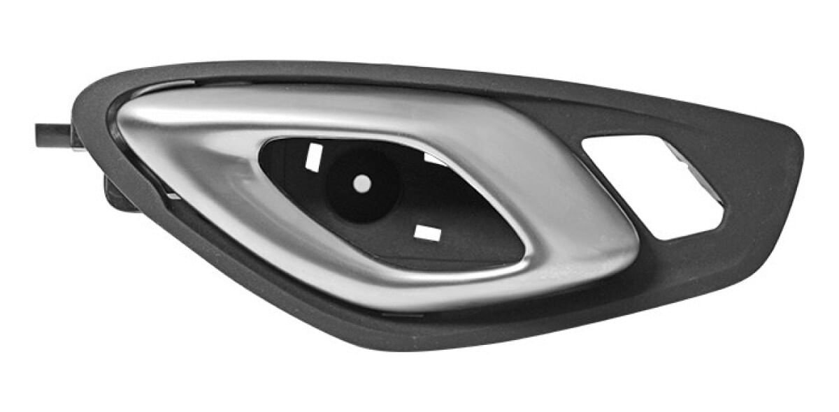 Manija Puerta Interior Delantera Negro/Plata Liso Con Hoyo Lado Pasajero