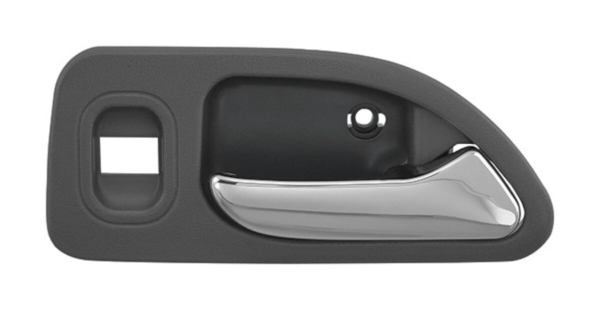 Manija Puerta Interior Trasera Gris Obscuro/Cromado Con Hoyo Para Cristal Lado Pasajero