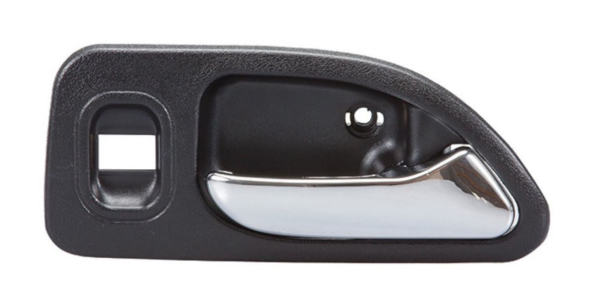 Manija Puerta Interior Trasera Negro/Cromado Con Hoyo Para Cristal Lado Pasajero