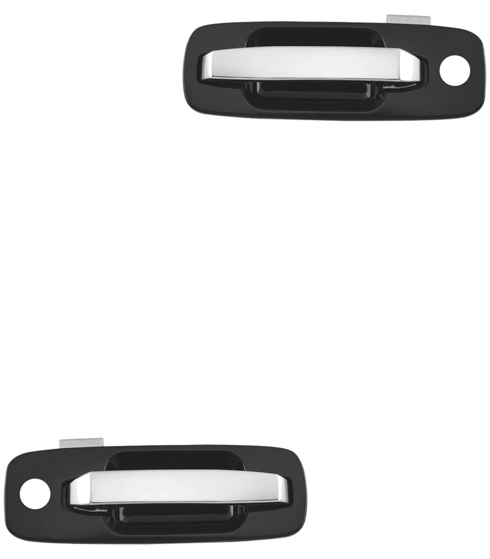 Par De Manijas De Puertas Exteriores Delanteras Negro/Cromado Con Hoyo Para Llave