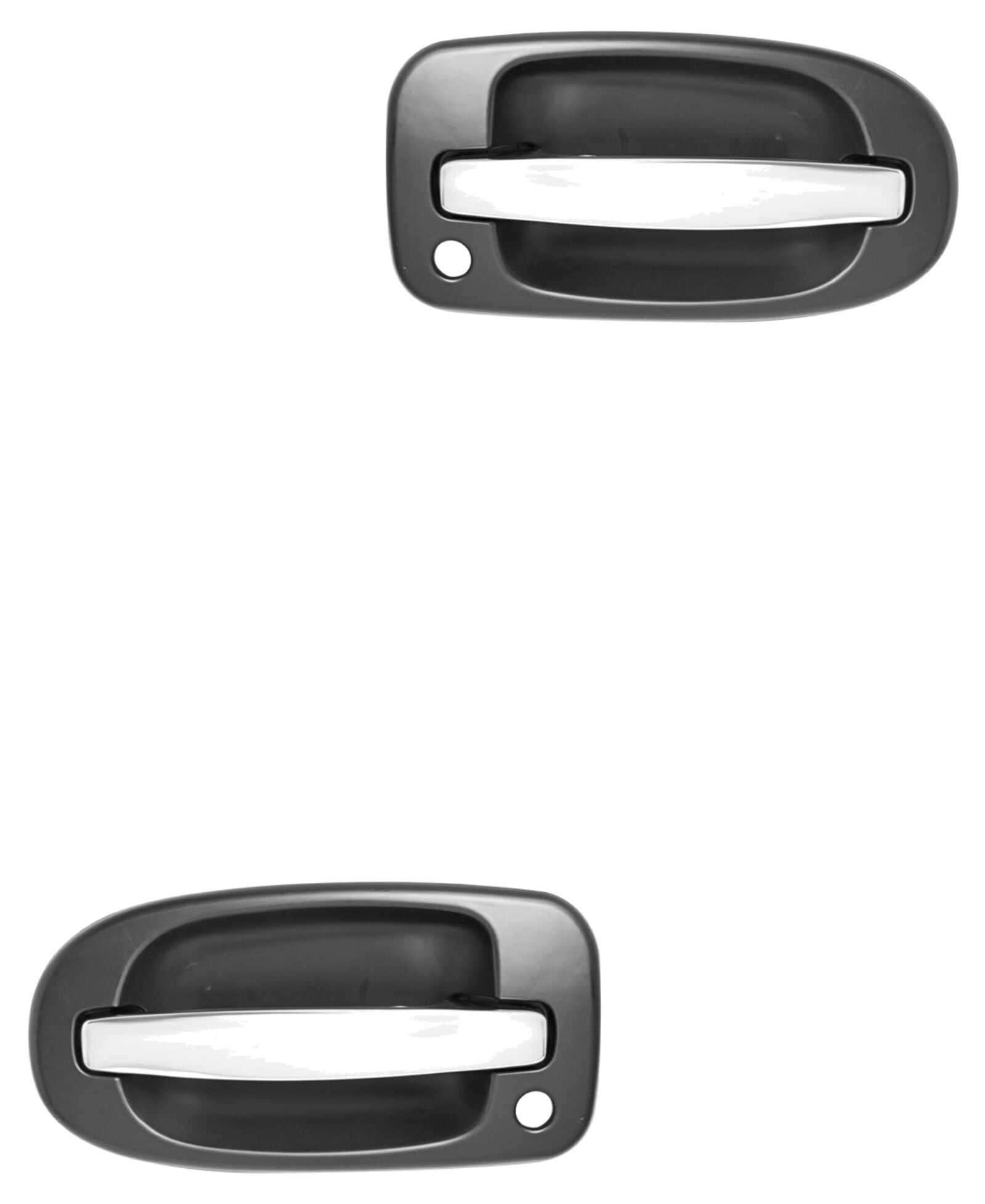 Par De Manijas De Puertas Exteriores Delanteras Cromado/Negro Con Hoyo Para Llave