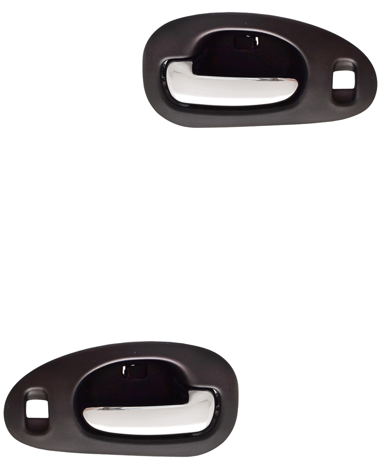 Par De Manijas De Puertas Interiores Delanteras Negro/Cromado Con Hoyo Para Seguro