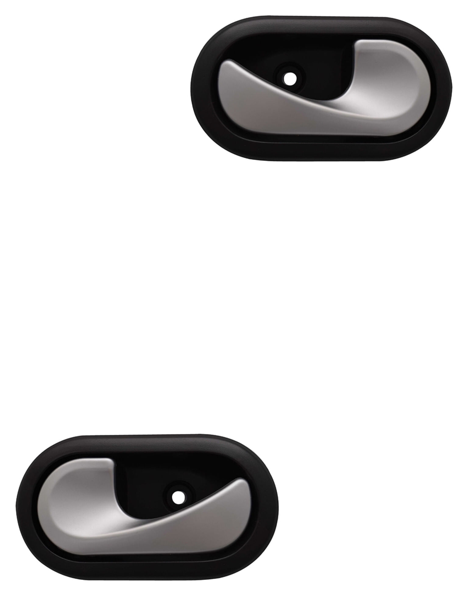 Par De Manijas De Puertas Interiores Delanteras O Traseras Negro/Plata