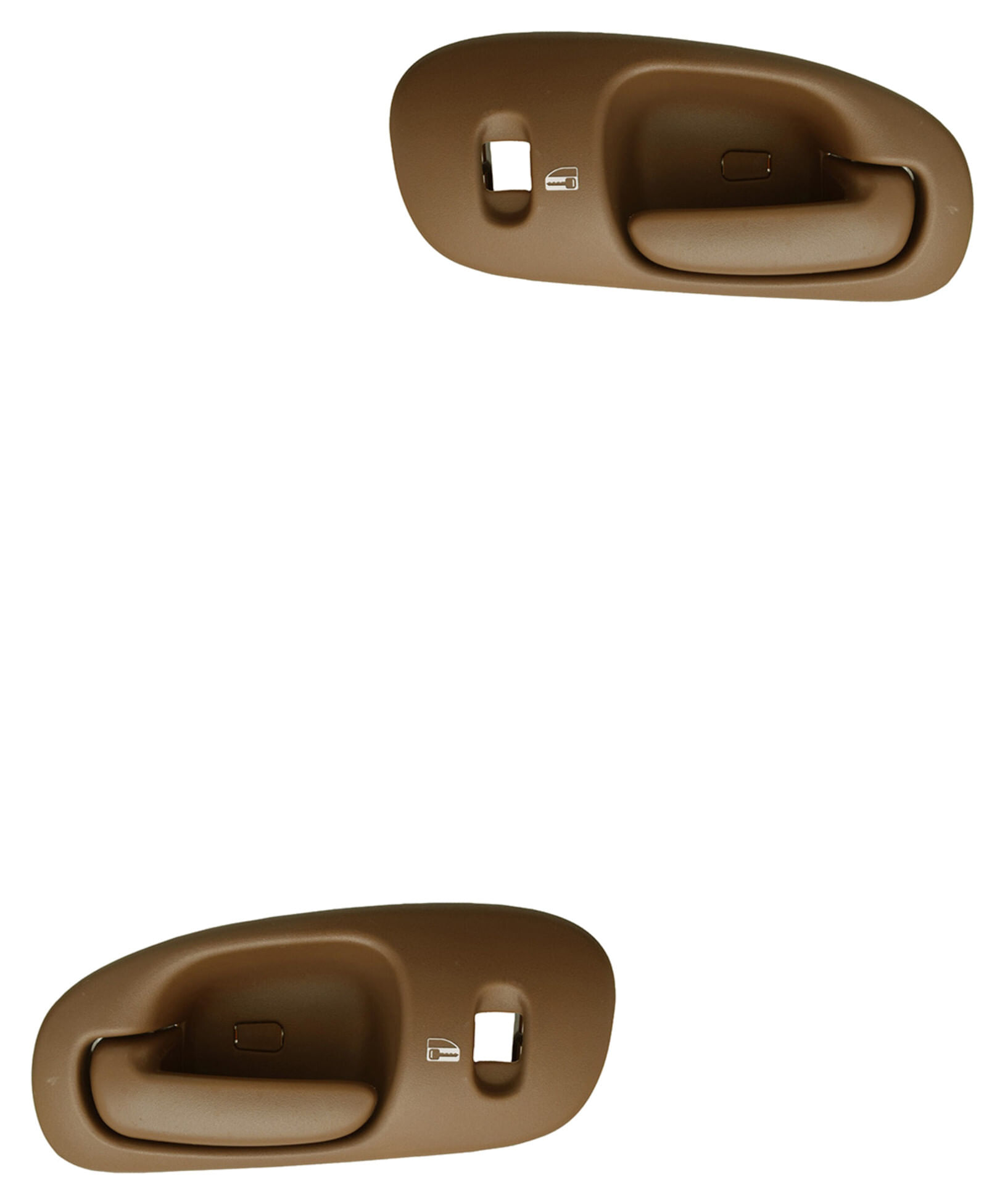 Par De Manijas De Puertas Interiores Delanteras Beige Con Hoyo Para Seguro