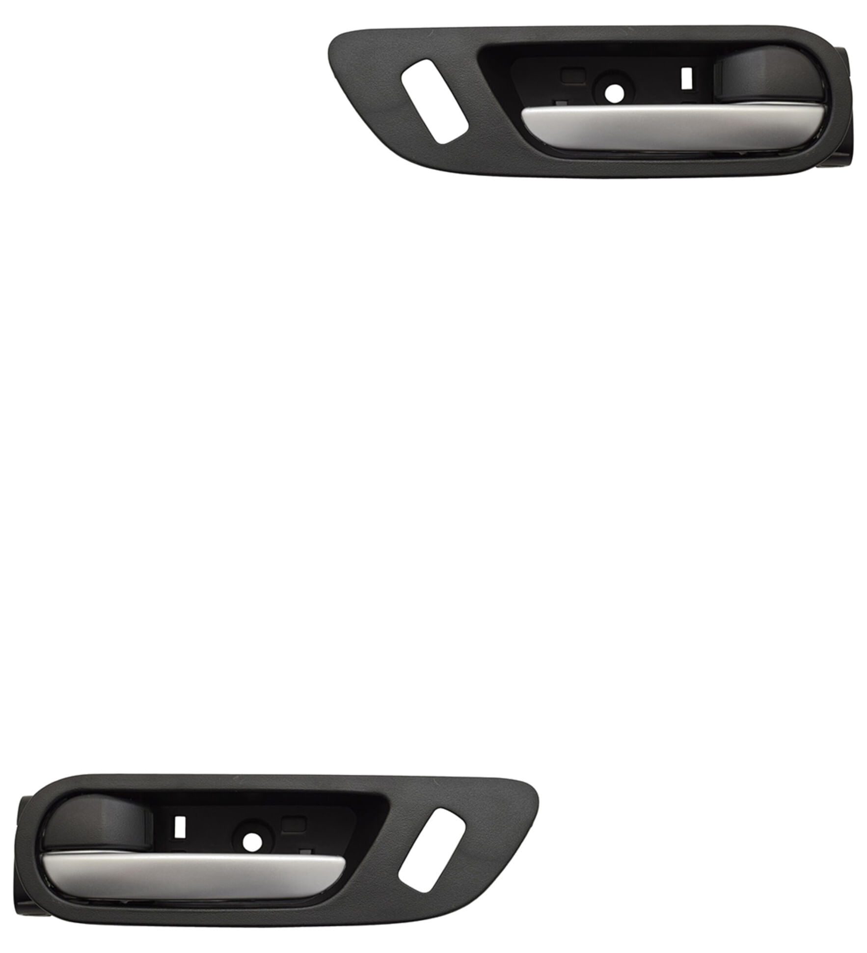 Par De Manijas De Puertas Interiores Delanteras Negro/Plata Con Hoyo Para Seguro