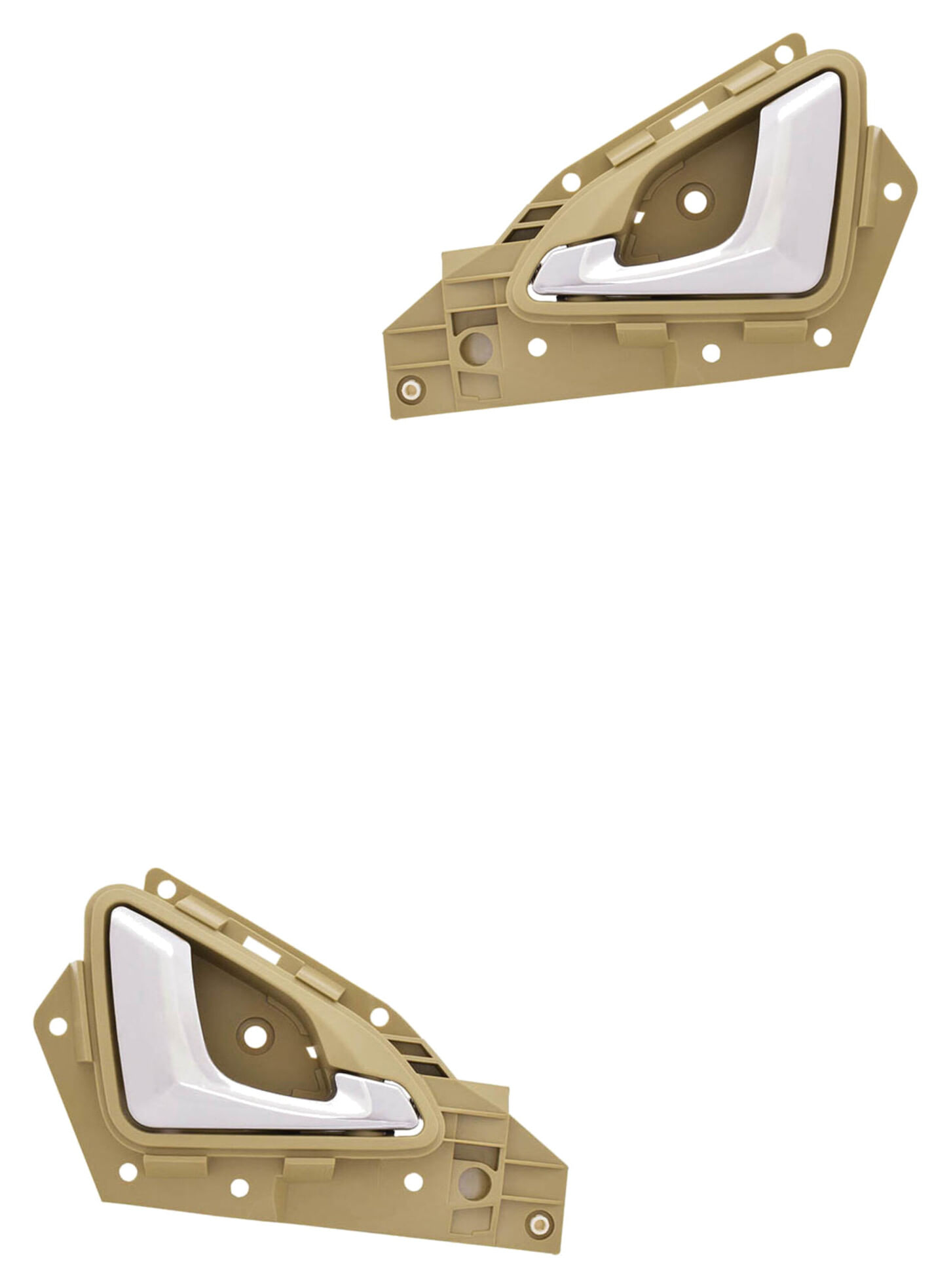 Par De Manijas De Puertas Interiores Delanteras Beige/Cromado