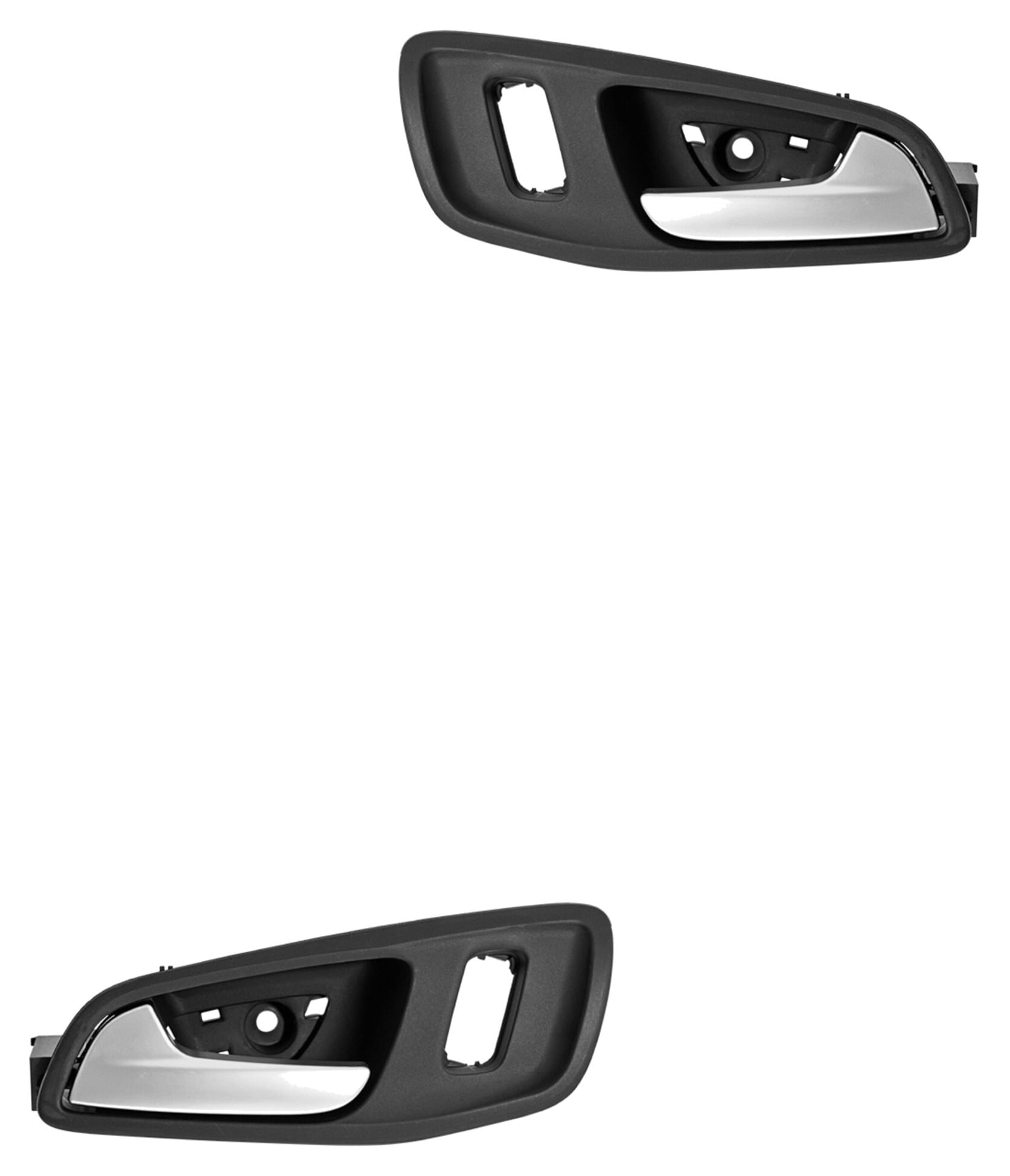 Par De Manijas De Puertas Interiores Delanteras Negro/Plata Con Hoyo