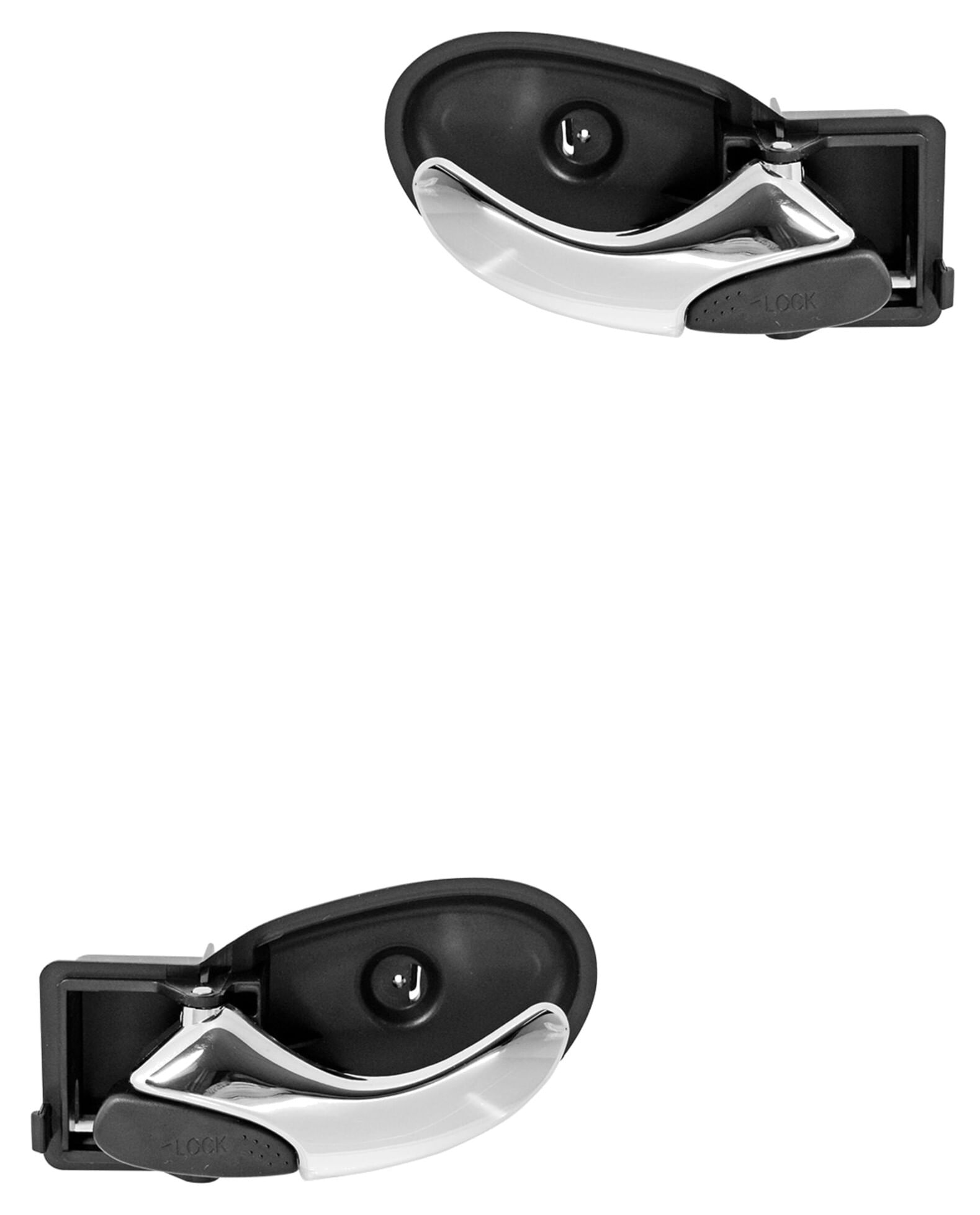 Par De Manijas De Puertas Interiores Delanteras O Traseras Cromado/Negro