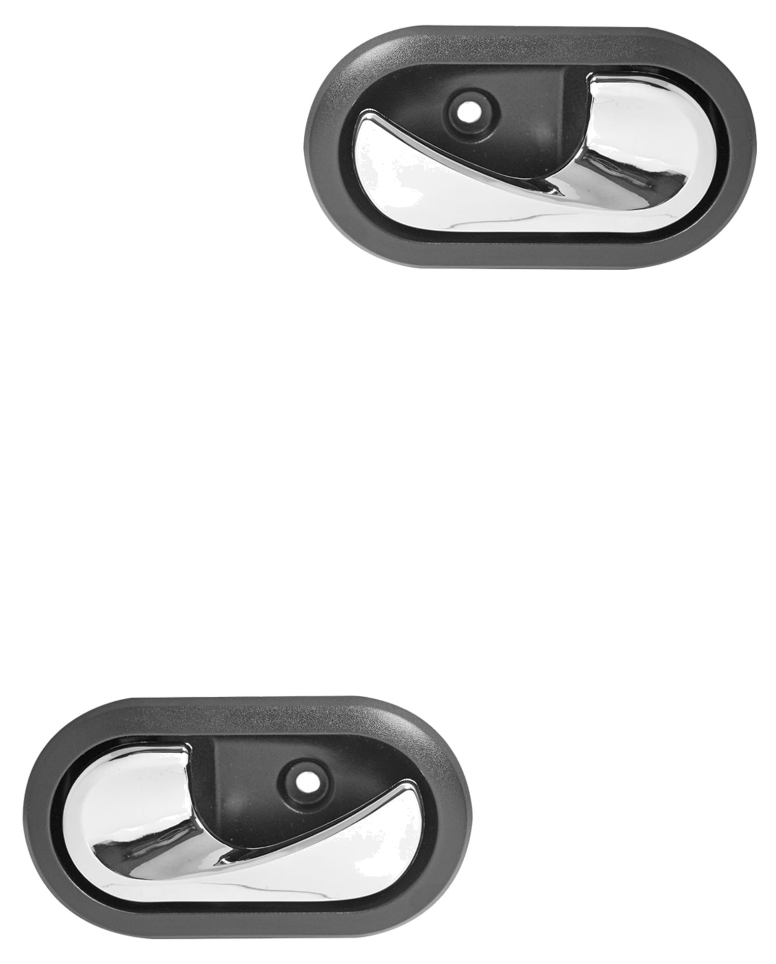 Par De Manijas De Puertas Interiores Delanteras O Traseras Negro/Cromado