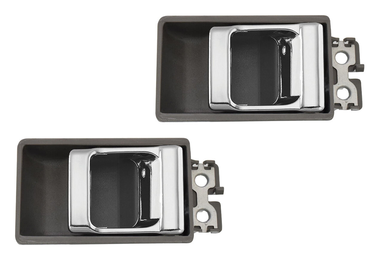 Par De Manijas De Puertas Interiores Delanteras O Traseras Gris/Cromado