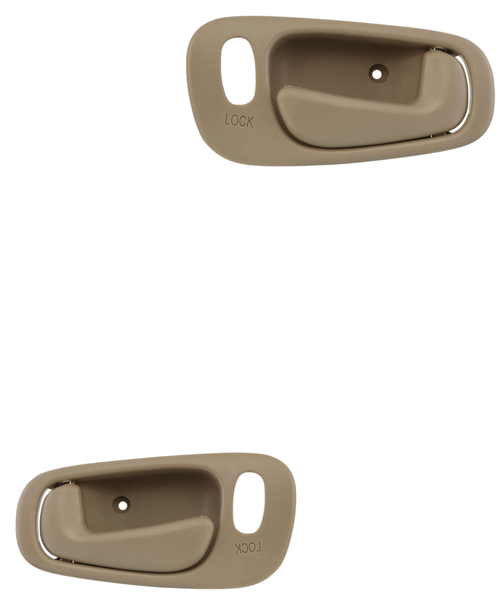 Par De Manijas De Puertas Interiores Delanteras O Traseras Beige Con Hoyo Para Seguro