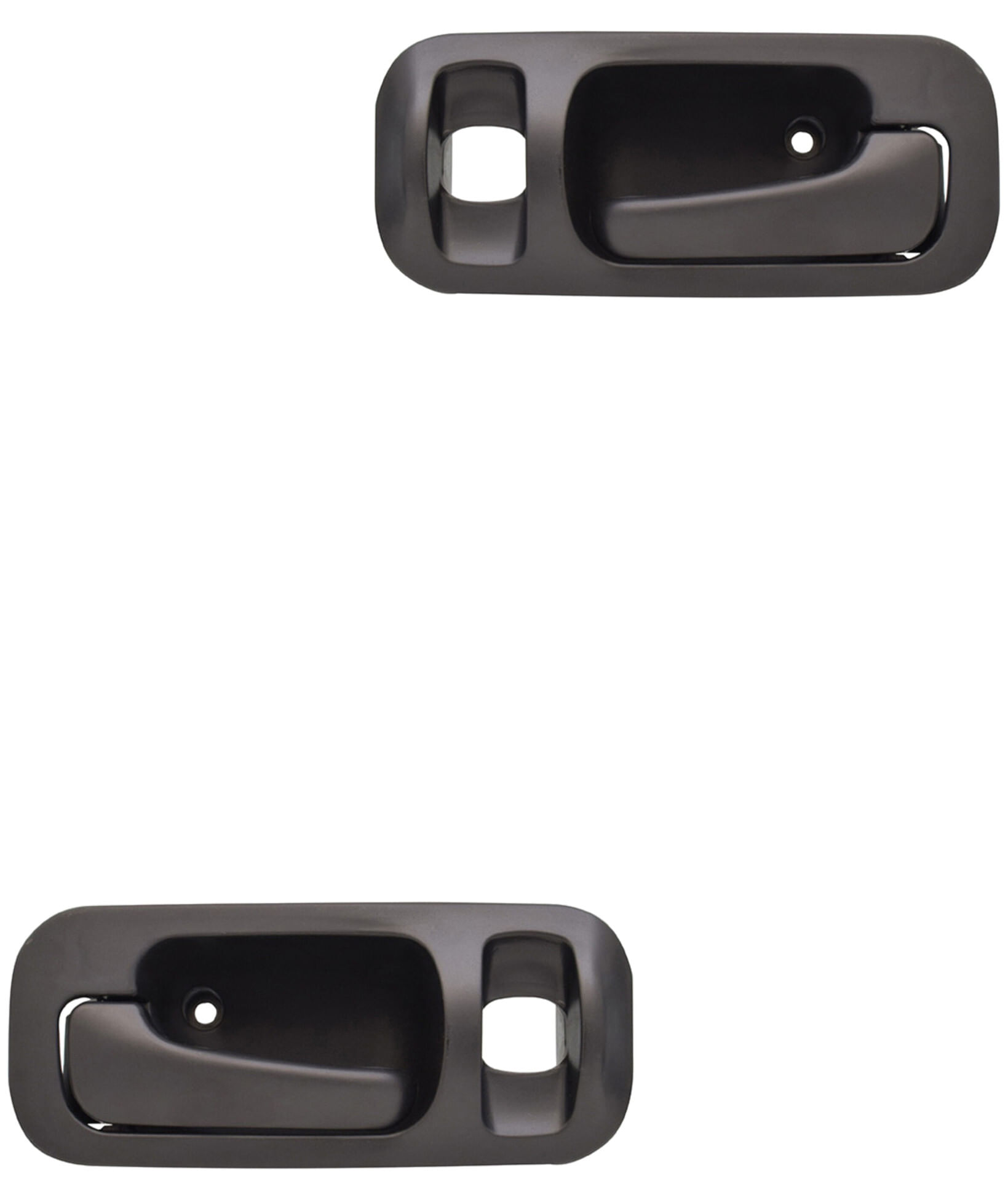 Par De Manijas De Puertas Interiores Traseras Negro Con Hoyo Para Cristal