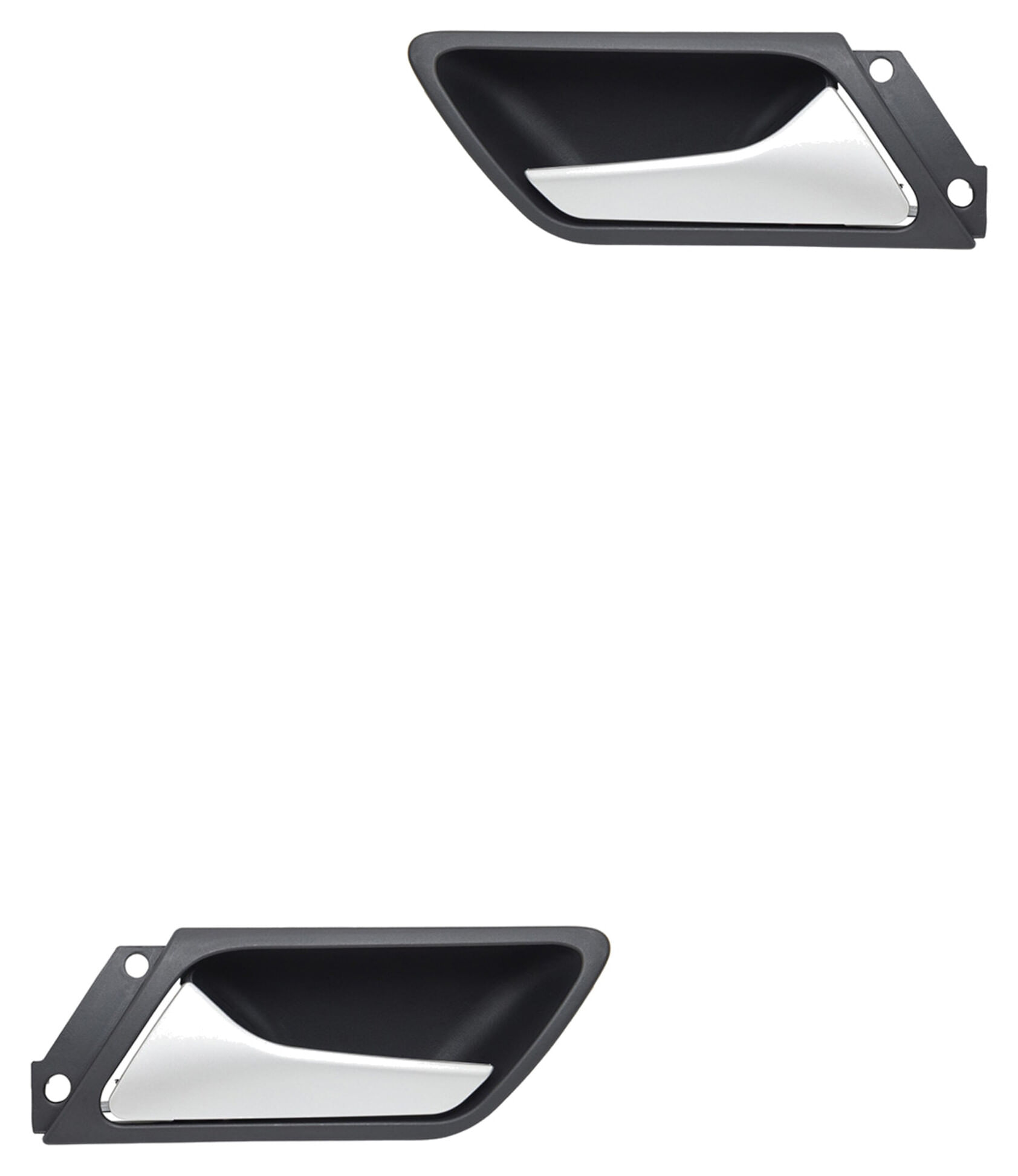 Par De Manijas De Puertas Interiores Traseras Negro/Plata