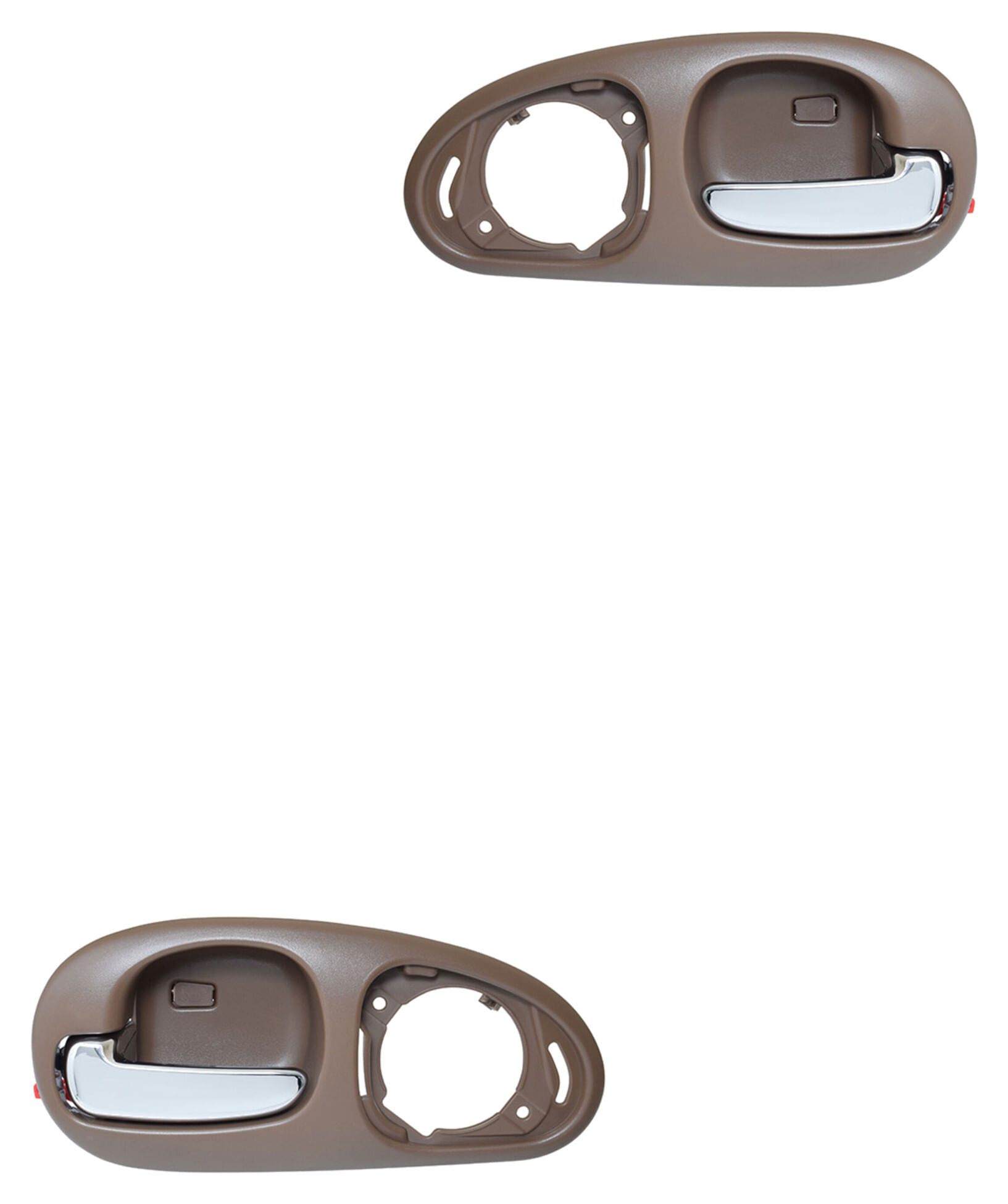 Par De Manijas De Puertas Interiores Traseras Beige/Cromado Con Hoyo Para Bocina