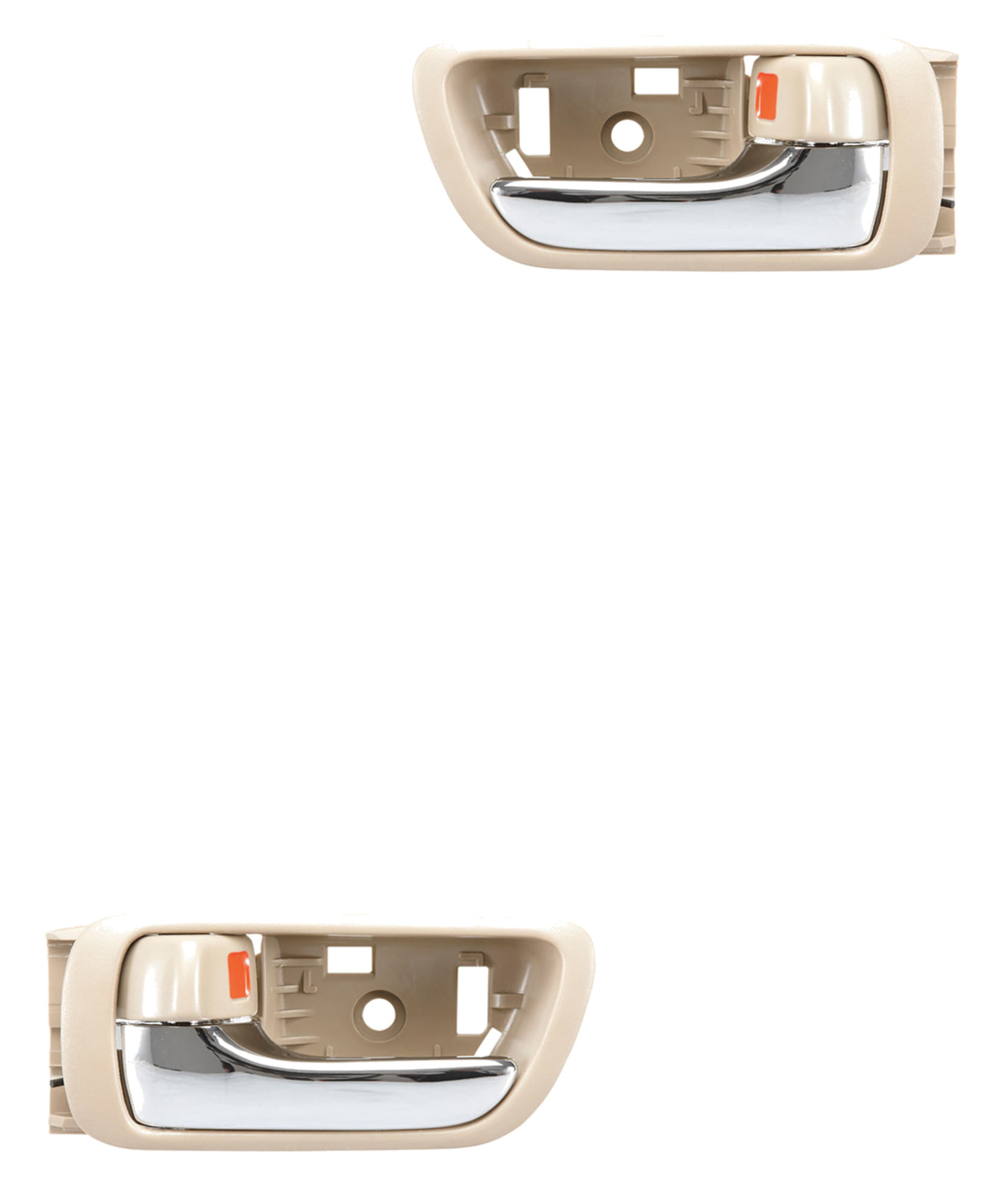Par De Manijas De Puertas Interiores Delanteras O Traseras Beige/Cromado