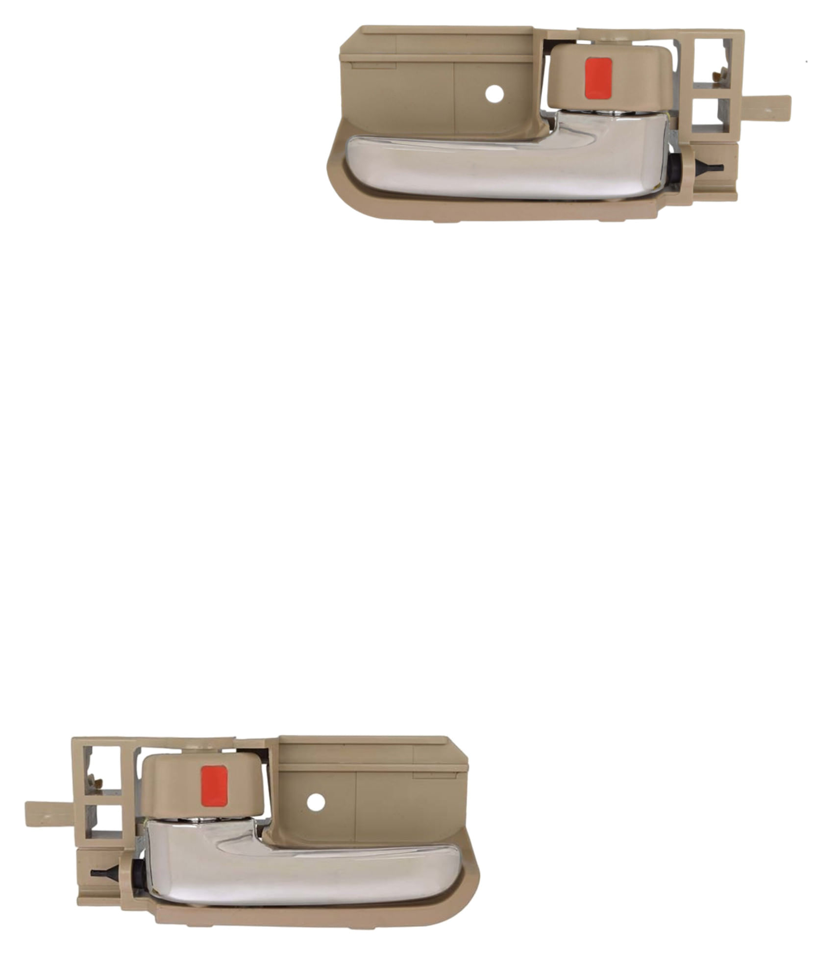 Par De Manijas De Puertas Interiores Delanteras O Traseras Beige/Cromado