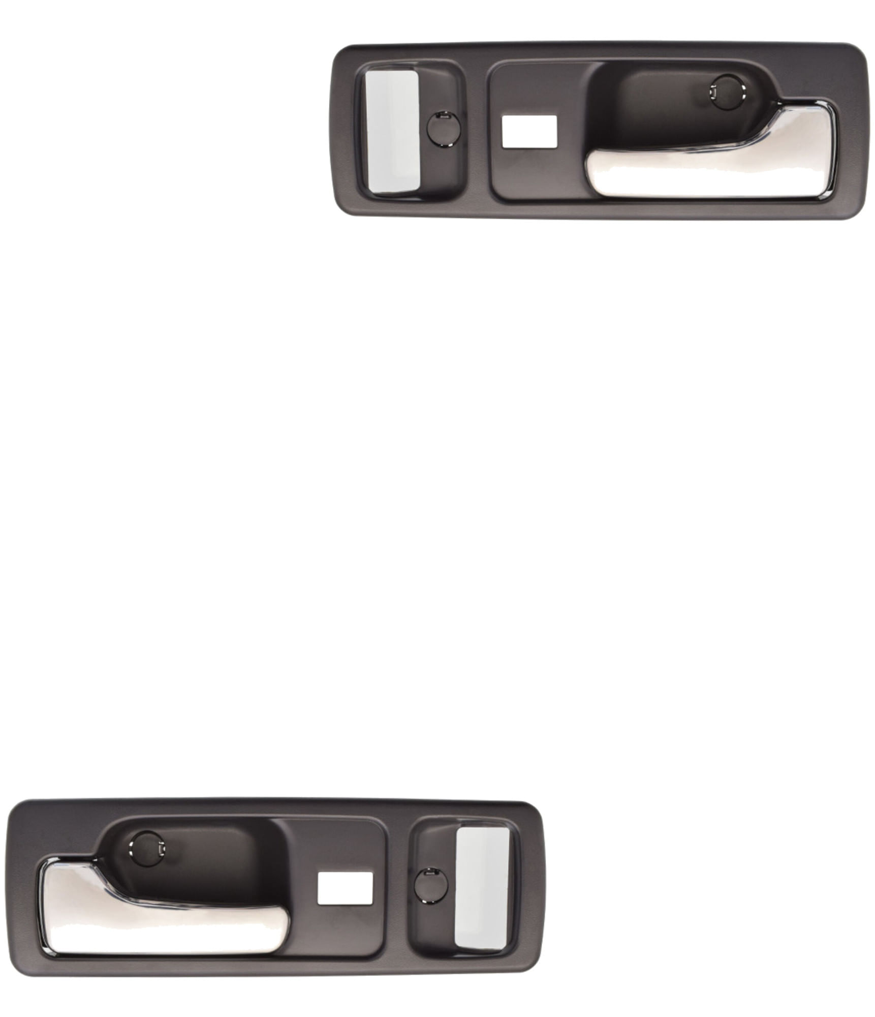Par De Manijas De Puertas Interiores Delanteras Negro/Cromado Con Hoyo Para Seguro