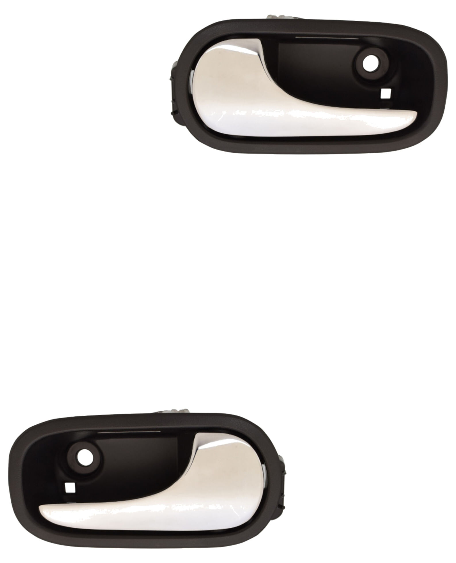 Par De Manijas De Puertas Interiores Delanteras Negro/Cromado Con Hoyo Para Luz Led
