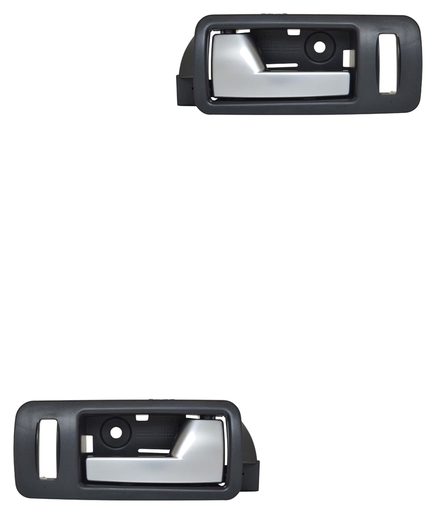 Par De Manijas De Puertas Interiores Delanteras Negro/Plata Con Hoyo Para Seguro