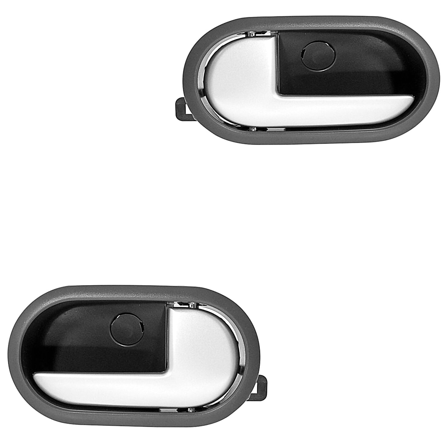 Par De Manijas De Puertas Interiores Delanteras O Traseras Negro/Plata