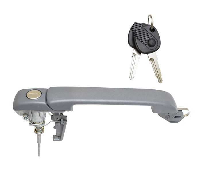 Manija Puerta Exterior Delantera Corrugada Gris Con Cilindro Con Llaves Lado Conductor O Pasajero