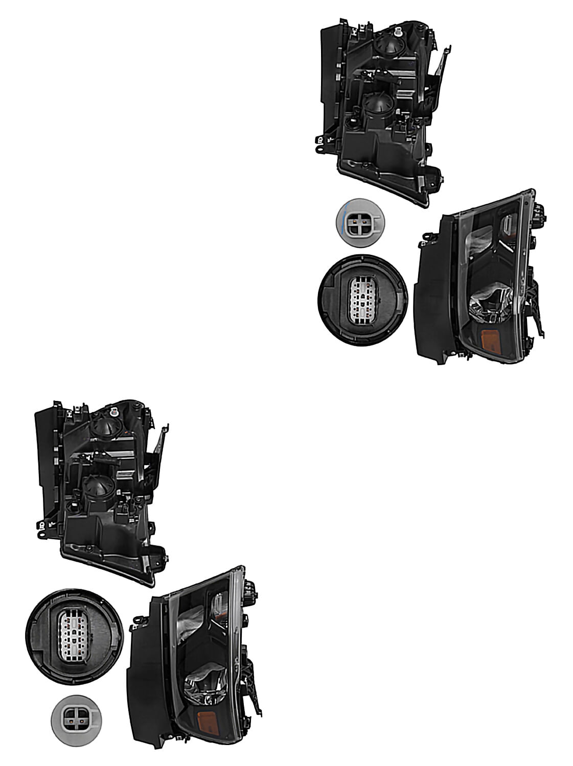 Par De Faros Fondo Negro Para Foco Halógeno