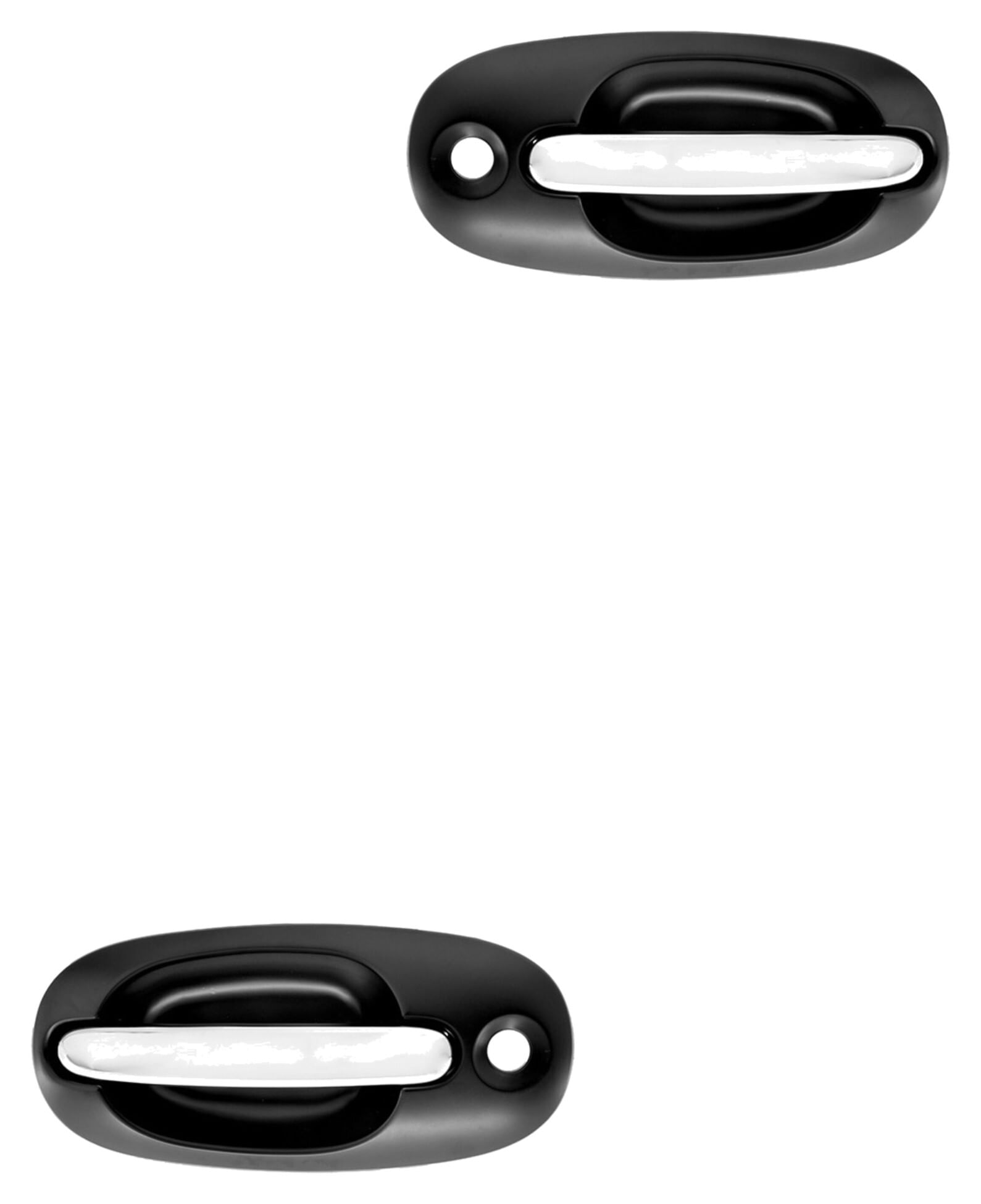 Par De Manijas De Puertas Exteriores Delanteras Negro/Cromado Con Hoyo Para Llave